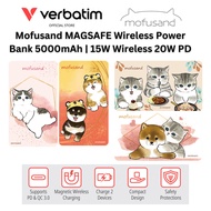 Verbatim Mofusand 5000mAh Magnetic Wireless Power Bank  | 15W MagSafe Fast Charging 20W PD USB-C Pow