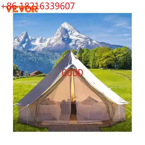 TAO VEVOR Camping Tent 3-7m Waterproof Cotton Canvas Bell Tent Outdoor 4 Seasons Family Party Picnic