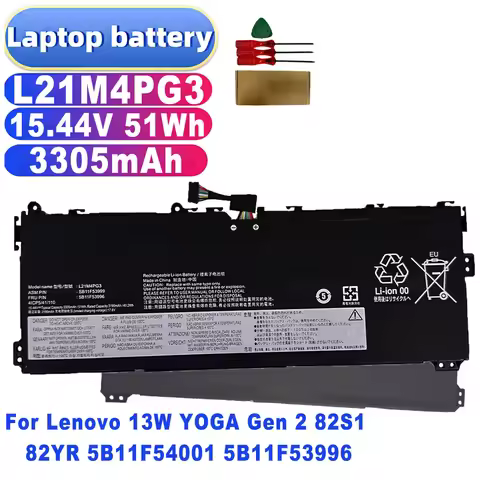For Lenovo 13W YOGA Gen 2 82S1 82YR 5B11F54001 5B11F53996 L21M4PG3 L21L4PG3 L21C4PG3 L21D4PG3 15.44V