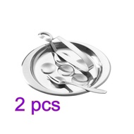 2 Set of Escargot Dish Stainless Steel Snail Escargot Plate 6 Holes with Escargot tongs and Escargot