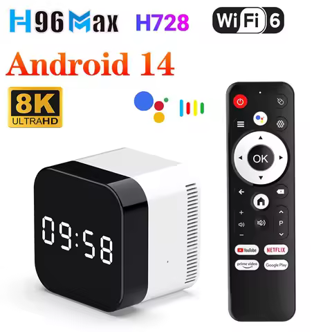 H96 MAX H728 TV Box Android14 Allwinner H728 Octa Core Cortex A55 Support 8K ULTRA HD 1000M LAN Wifi