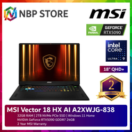MSI Vector 18 HX AI A2XWJG-838 18 QHD+ Gaming Laptop ( U9 275HX 32GB 2TB SSD RTX5090 24GB W11 )