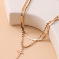 Couple Twist Chain Necklace Hip Hop Trendy Chain Cross Sweater Chain