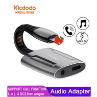 Mcdodo Aux Audio Cable Light To 3.5mm Jack Audio Headphone Converter Splitter （i-P Support mic in Pu