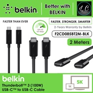 Belkin F2CD085bt2M-BLK Thunderbolt 3 Cable USB-C to USB-C 2 Meter (100W/6.6ft/2M)