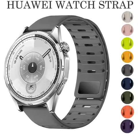 22mm Silicone Strap For Huawei Watch 5/GT6 Pro/GT5 Pro/GT6/GT5/GT4 46mm Sport Magnetic Bracelet Wris