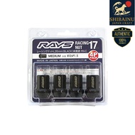 RAYS 17HEX Racing Nut Non-Piercing Type L35 4PC M12X1.5 BK Model No: 74130000012BK