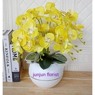 Bunga Anggrek Plastik Jumbo Pot Bola Besar/Bunga Hiasan Meja /Bunga