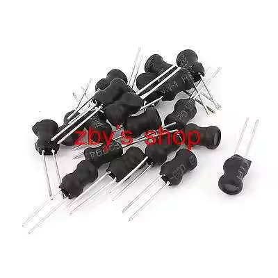 20 x 10uH 1A 5x7mm 10% Ferrite Core Shielded Radial Lead Inductor Black