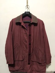 Timberland weather gear系列絲光棉真皮領風衣外套，XS(美規）肩50、胸60、長78、袖54公分
