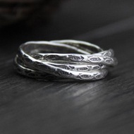 Real S999 Silver Engraved Fishes Totem Women Finger Rings Personalized Multi