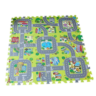 Traffic Play Mat Puzzle Foam Interlocking Tiles Kids Road Traffic Play Rug Children Educational Play