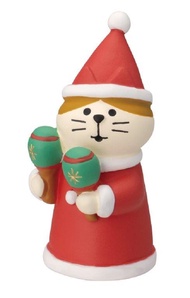日本 DECOLE Concombre 聖誕系列公仔/ 聖誕旅貓/ 砂槌