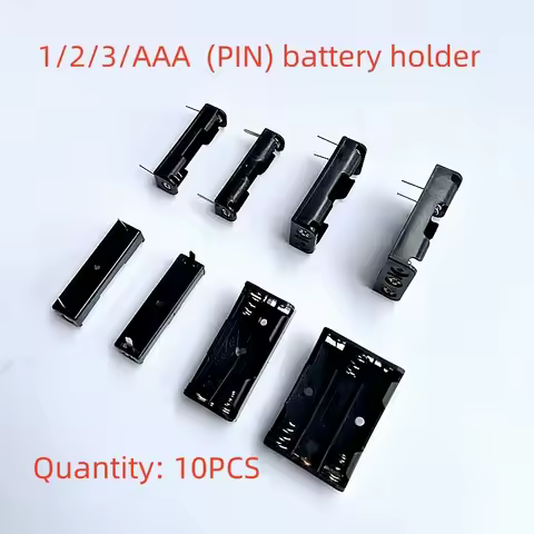 10PCS 1/2/3 X AAA Battery Box Battery Holder With Pins AAA 1.5V Nylon Flame-retardant Battery Compar