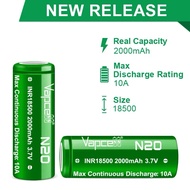 Vapcell N20 18500 2000mah 10A 3.7V Li-ion Rechargeable Battery