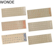 WONDE Keyboard Stickers Laptop Accessories Russian Film Hebrew Korean Notebook Transparent Language 