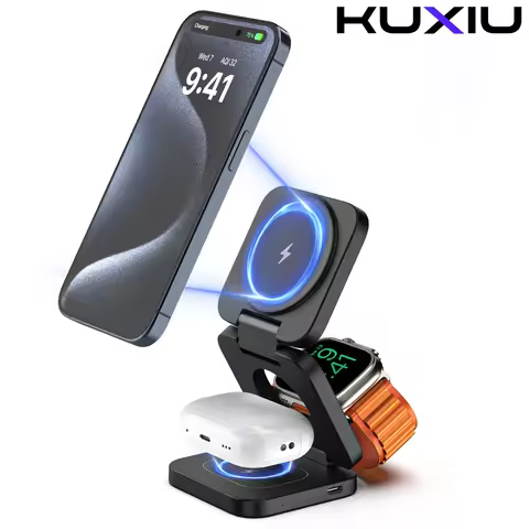 KUXIU X40 Magsafe Wireless Charger,3 in 1 iphone Charger for iPhone 16 15 14 13 12 Pro/Max/Plus, Air