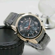 JAM TANGAN SWISS PRIA ARMY DOUBLE TIME KW SUPER BLACK/GOLD