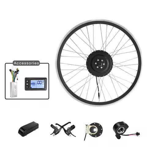 Ebike Conversion Kit for Electric Bike 26" Front Rear Wheel Electric Bicycle Hub Motor Kit with Moun