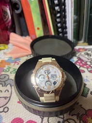 SANDA 玫瑰金雙顯運動手錶