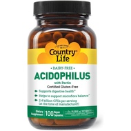 Country Life Acidophilus Probiotic Supplement for Women & Men - Free from Common Allergens - 2.4 Bil