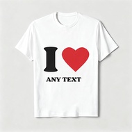 Funny Shirt  I Love Any Short Sleeve Men's T-shirt Text Custom T-Shirt for Men Women High Quality Ov