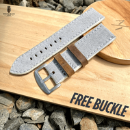 Strap Tali Jam Tangan Denim Jeans Kombinasi Kulit Asli Sapi Awet dan Nyaman Dipakai Ukuran 8mm 9mm