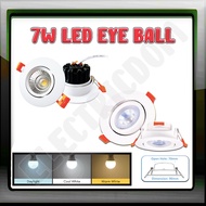 3IN1👍 LED Eyeball 7W Recessed Spotlight Downlight Home Lighting Room Ceiling Lights Down Light Lampu Siling Hiasan Rumah