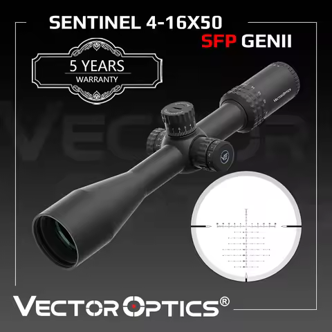 Vector Optics Sentinel 4-16x50 GenII SFP Riflescope With Center Dot Illuminated Reticle&Zero Stop Fu