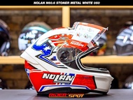 Helm Motor Nolan N60.6 Stoner Metal White 50 Nolan N606 N60-6 Original