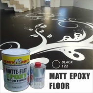 122 BLACK ( MATTE EPOXY ) MATT EPOXY FLOOR PAINT [HEAVY DUTY] PROTECTIVE &amp; WATERPROOF COATING . Epoxy Floor Paint