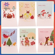 6 Sets Xmas Gift Card Cards 3d Blanks Christmas Greeting Blessing -up Delicate with Envelope Paper Child milauo