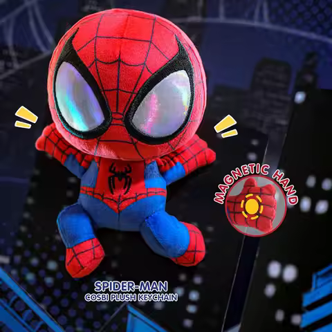 Original Hot Toys Spider Man Brand New Day Cosbi Plush Keychain Blind Box Magnetic Hand Hulk Scorpio