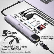 Hub Converter Usb Type C 3.1 To Usb Type C 4K Hdmi 8 In 1 Px Uch08