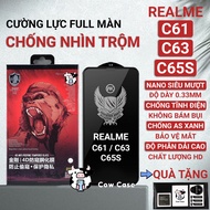 Realme C61, C65s, C63 full screen anti-peeping tempered glass | Cowcase screen protector