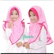 Kindergarten children's hijab with side straps / instant headscarf aged 3-6 years tudung budak perem