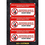 HANDPONE HIMBAUAN STICKER PLEASE IN Silent SIZE 15 X 30 CM STICKER/