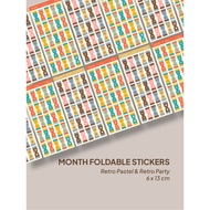 Teno Month Foldable Sticker Month Foldable Sticker Stripe / Tab Sticker