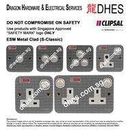 Clipsal Schneider Electric ESM Metal Clad 1 Gang 1-Way 10A Switch 1 Gang 2 Gang 13A Socket ESM15 ESM