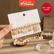 24pcs Gold Pearl Shell Butterfly Heart Drop Earrings Set for Women Hypoallergenic Jewelry Accessorie
