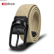 Red Bean HOdo Braided Belt Non-porous Pin Buckle Durable Nylon Belt Middle-aged Young Business