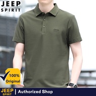 JEEP SPIRIT เสื้อโปโลแขนสั้นคอลเลกชันฤดูร้อนผู้ชายเสื้อยืดแฟชั่นเทรนด์ธุรกิจ M-6XL ไซส์