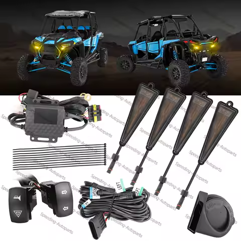 UTV Turn Signal Horn Kit For Polaris RZR PRO XP 4 Premium Ride Command Triangle Lights Plug NPlay Un