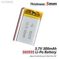 ℡Supply lithium battery polymer Rechargeable 502035 300 mah 3.7 V For MP3 MP4 MP5 GPS PSP MID Blueto