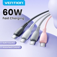 Vention Type-C Cable 60W Fast Charging Flexible Cable with Strap for Phones/Tablets/Laptops