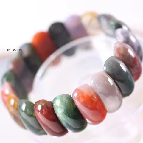 Jewelry For Women Men Natural Stone Beads Green Onyx Stretch Bangle Bracelet 8" 1Pcs H002-008