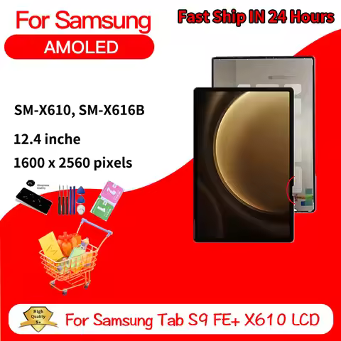 12.4"New For Samsung Tab S9 FE+ Plus X610 X616 LCD Display Touch Screen Digitizer Assembly SM-X610 S