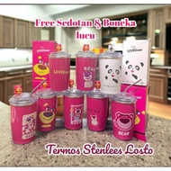 Lotso pink bear Tumbler + straw.