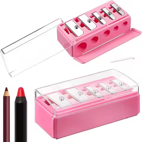 New 5 Holes Sharpener Multi-functional Pencil Sharpener With Lid For Eyeliner Lipliner Pencils