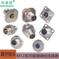 Sensor Glass Sintered Vacuum Connector M12 4 Pin 5P8 Core A Type Airtight Aviation Plug